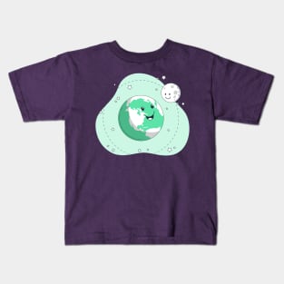 Earth Moon Friends Kids T-Shirt